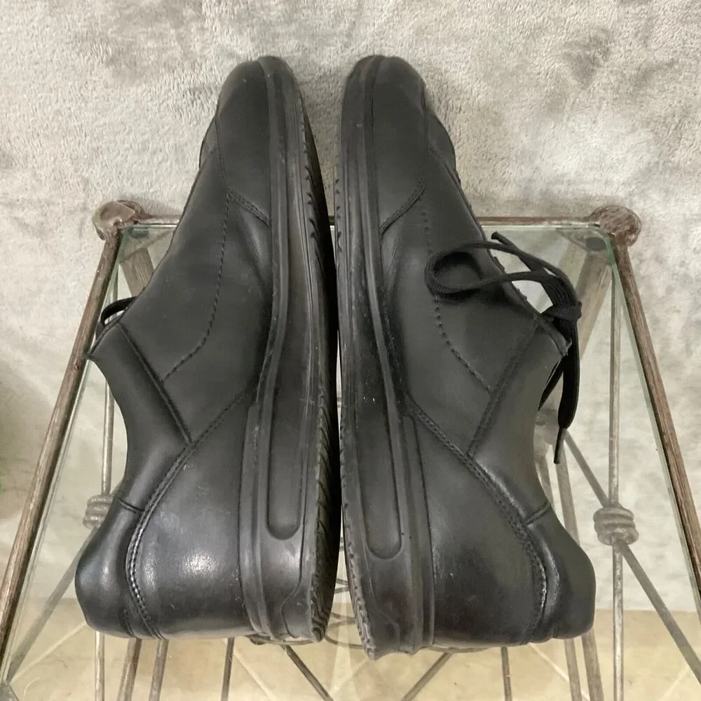 Ecco Shoes Casual Sneakers Men Sz. 46/US sz. 13 Black Leather Lace Up Oxfords